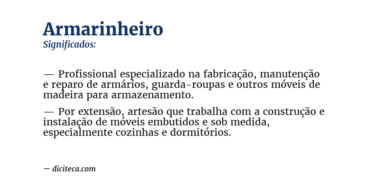 Significado de armarinheiro