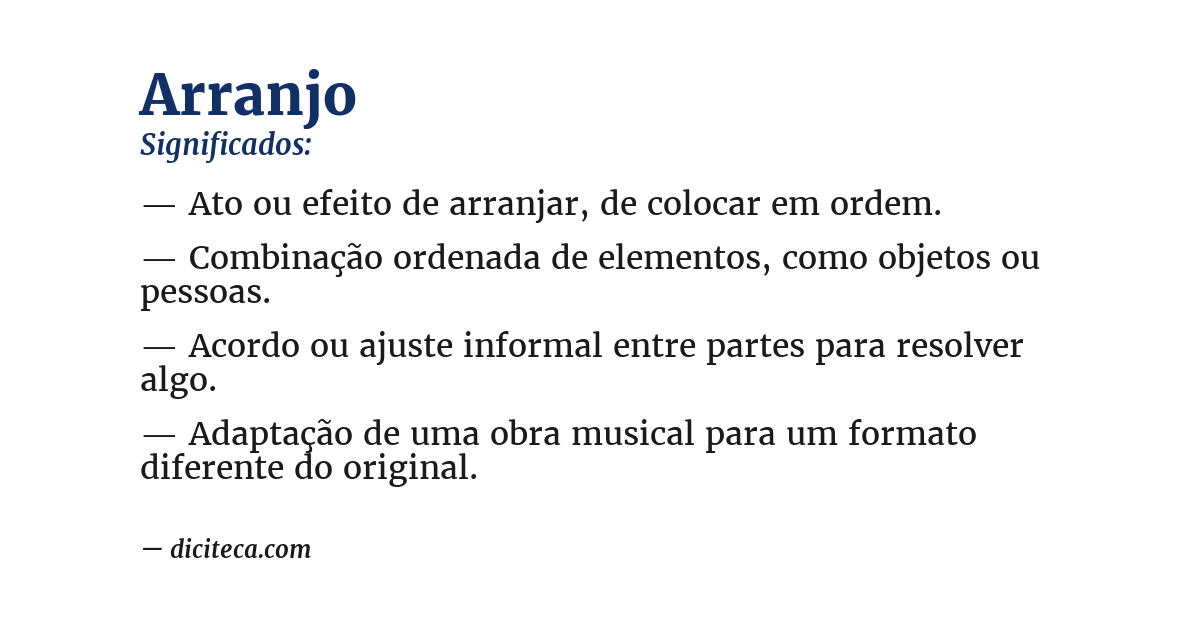 Significado de arranjo