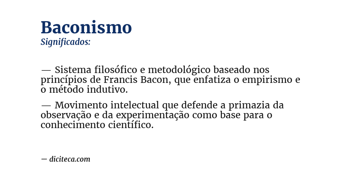 Significado de baconismo