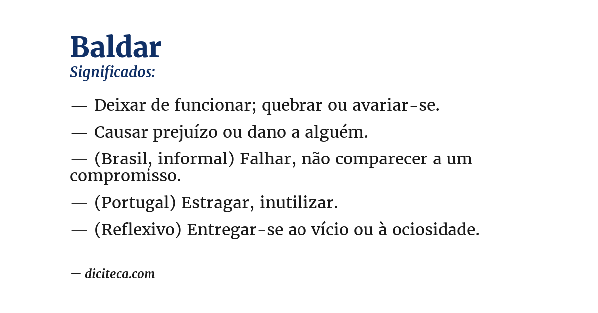 Significado de baldar