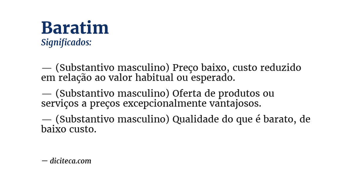Significado de baratim