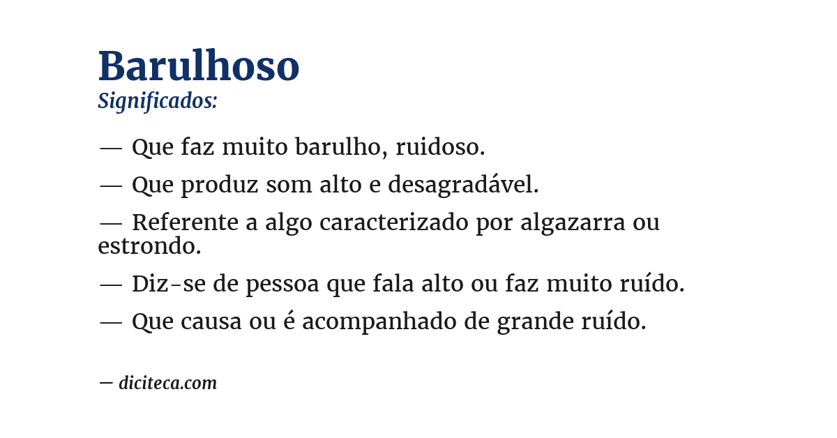 Significado de barulhoso