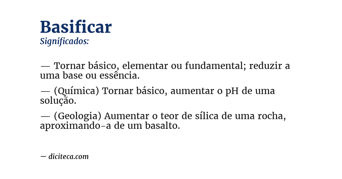 Significado de basificar