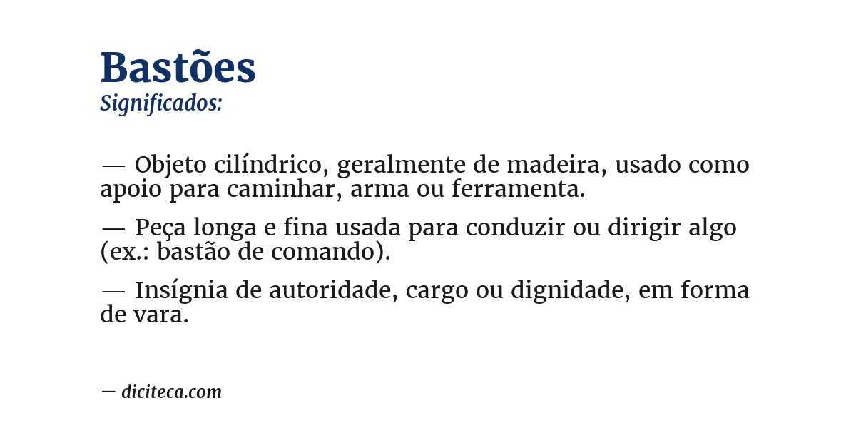 Significado de bastões