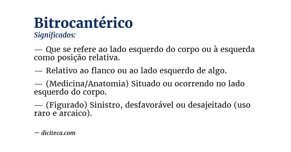 Significado de bitrocantérico