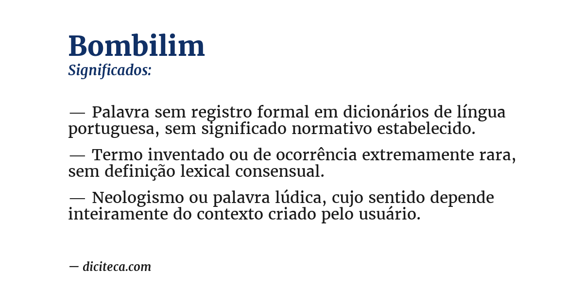 Significado de bombilim