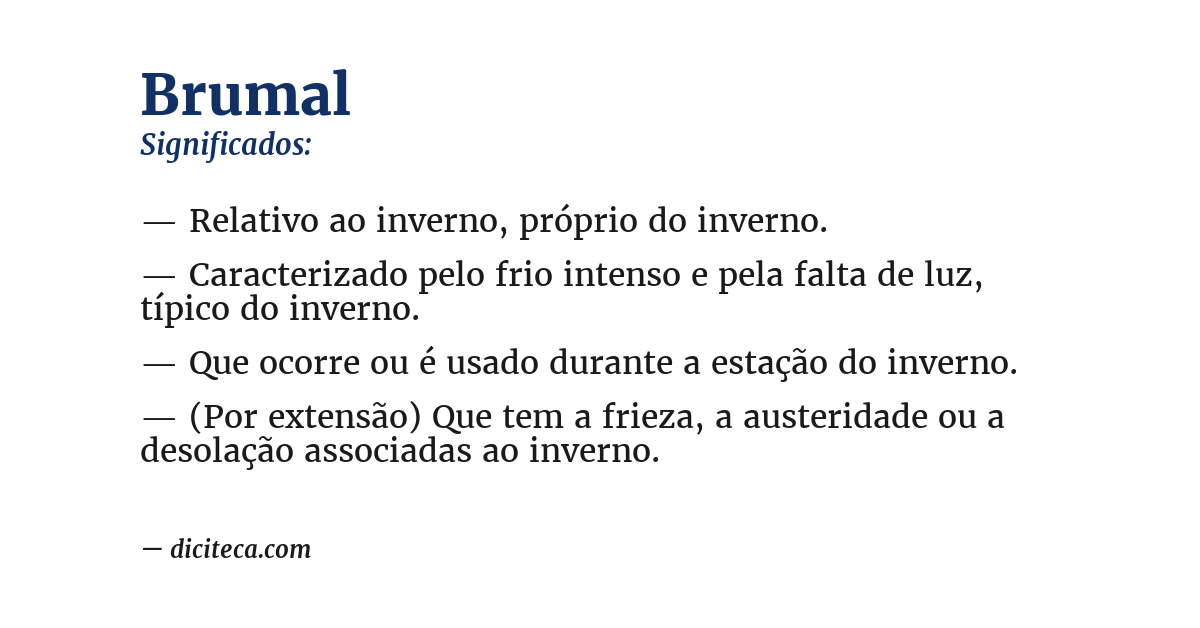 Significado de brumal