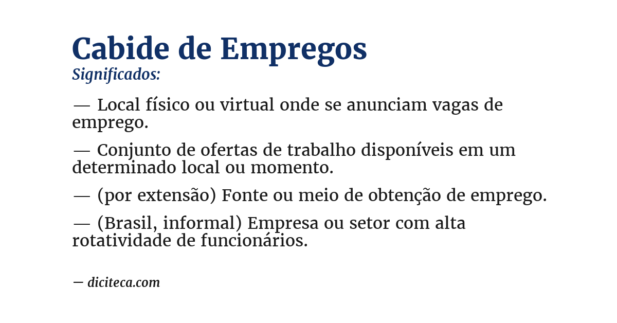 Significado de cabide de empregos