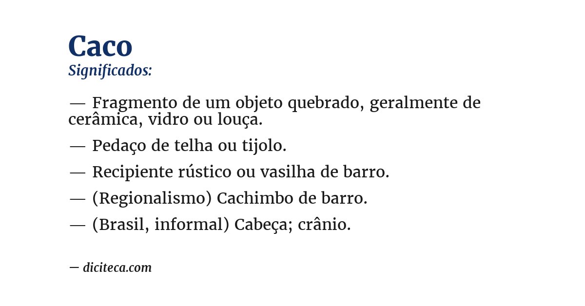 Significado de caco