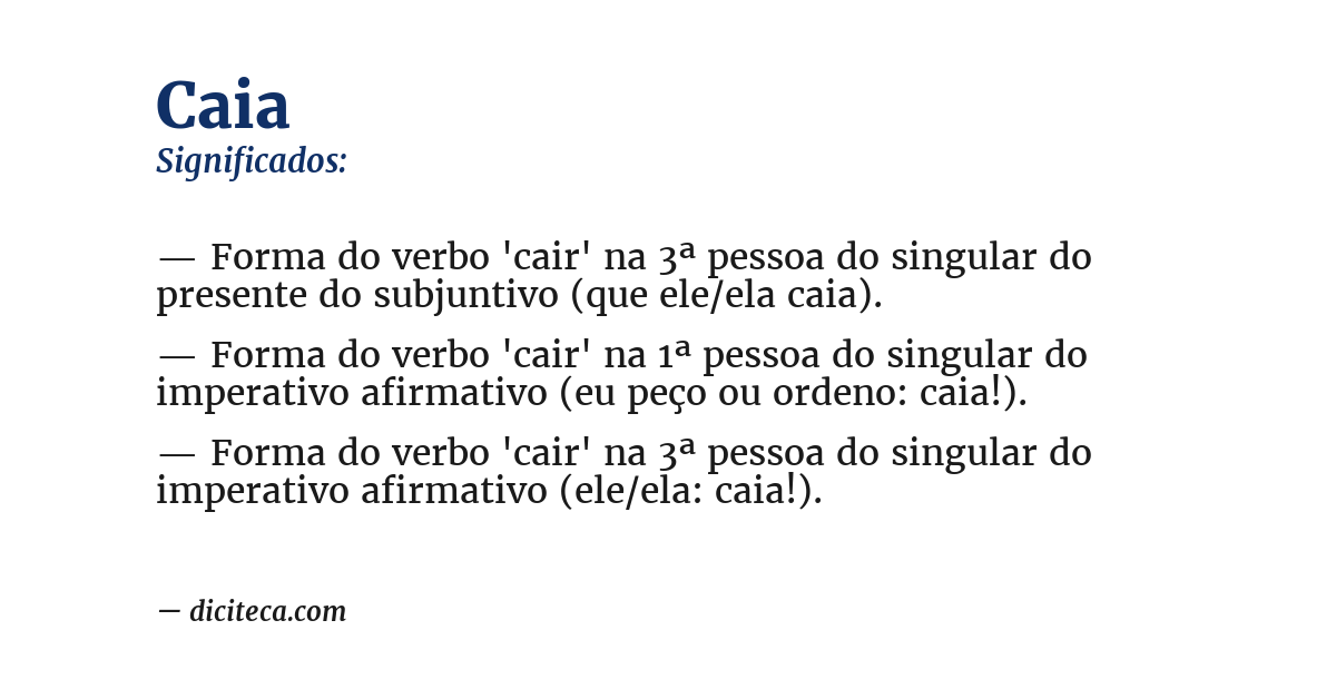 Significado de caia