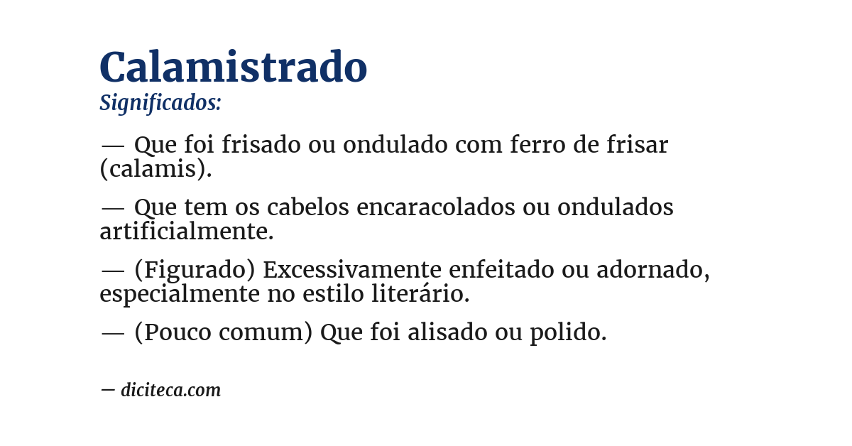 Significado de calamistrado