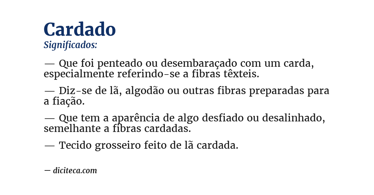 Significado de cardado