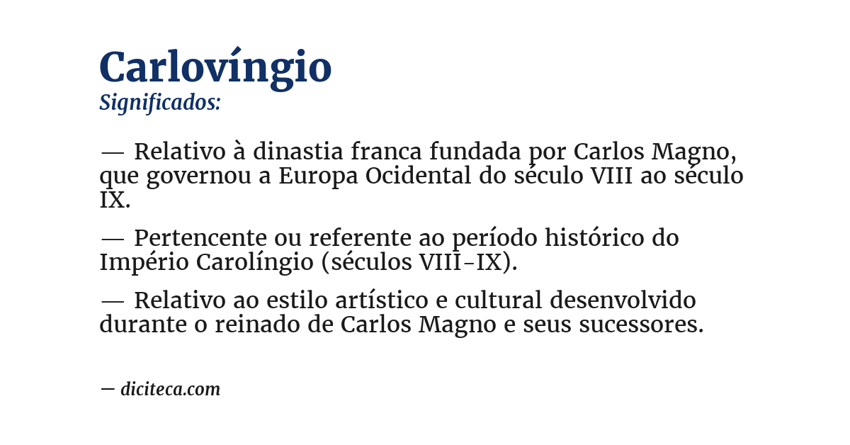 Significado de carlovíngio