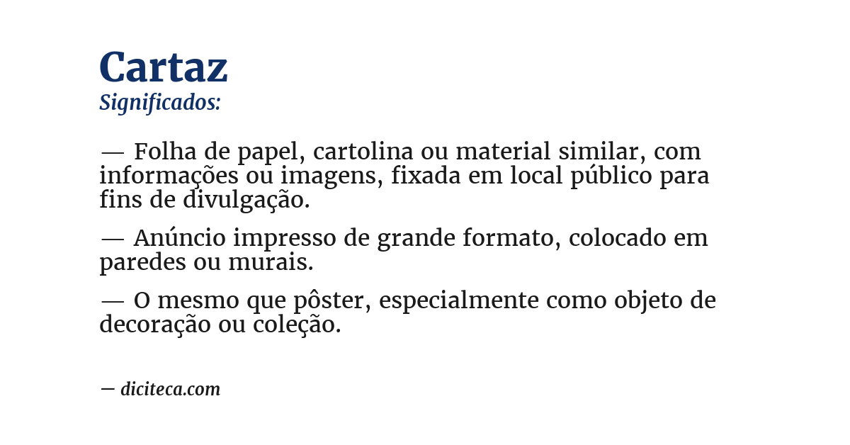 Significado de cartaz