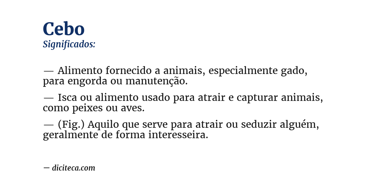 Significado de cebo