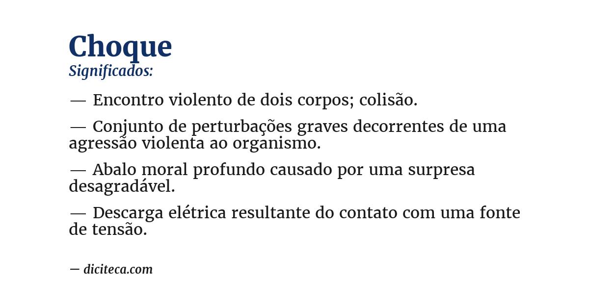 Significado de choque