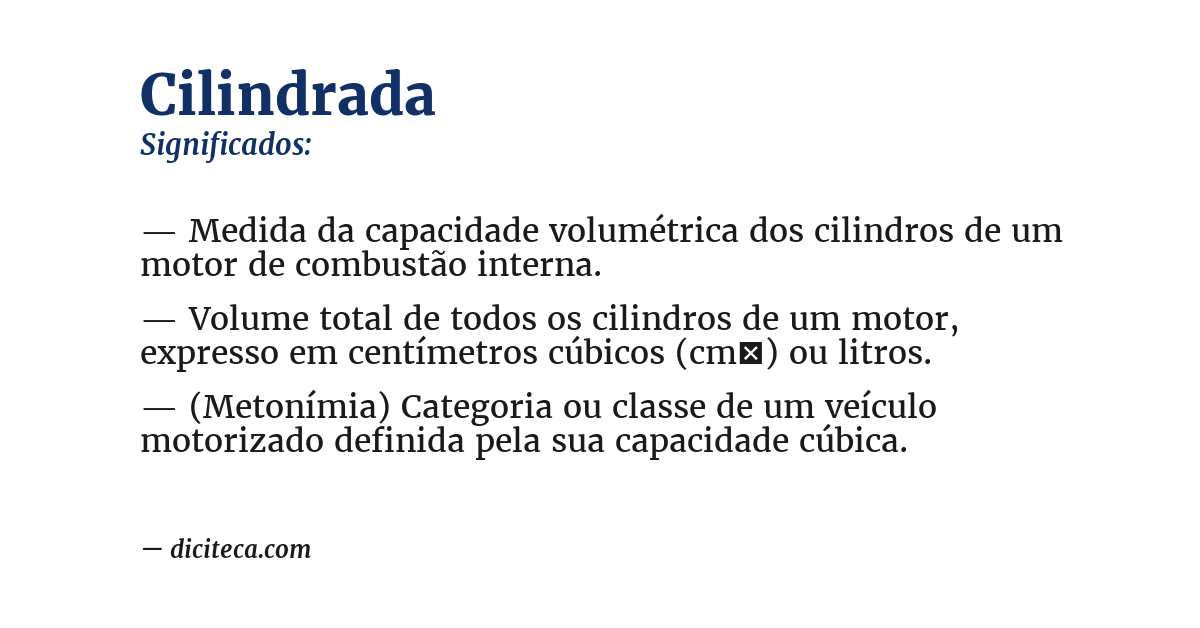 Significado de cilindrada