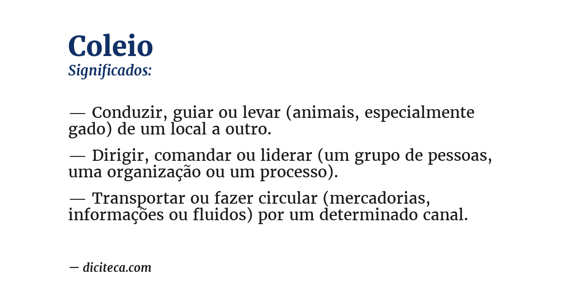 Significado de coleio