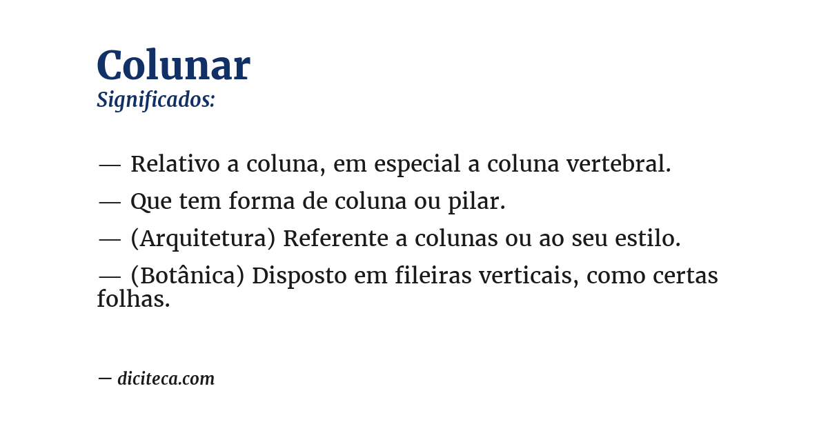 Significado de colunar