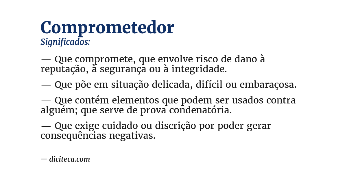 Significado de comprometedor