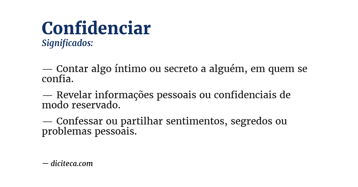 Significado de confidenciar