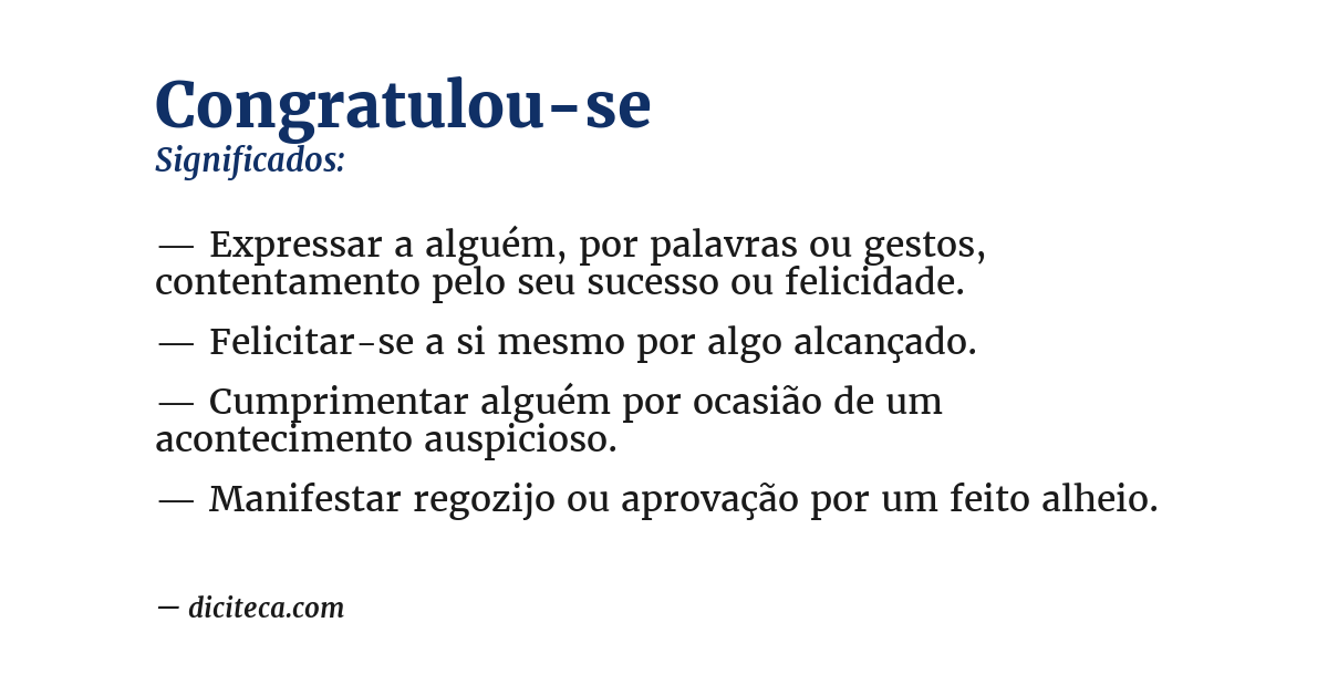Significado de congratulou-se