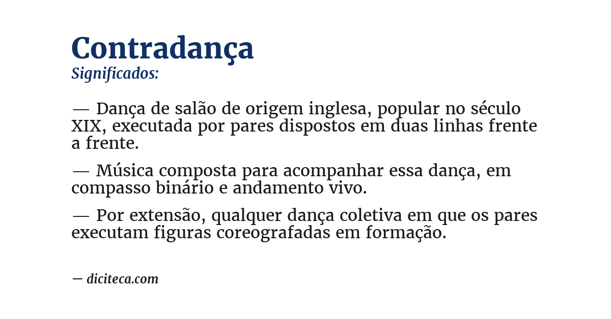Significado de contradança