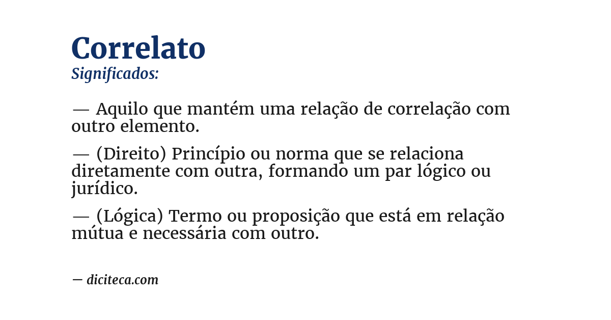 Significado de correlato