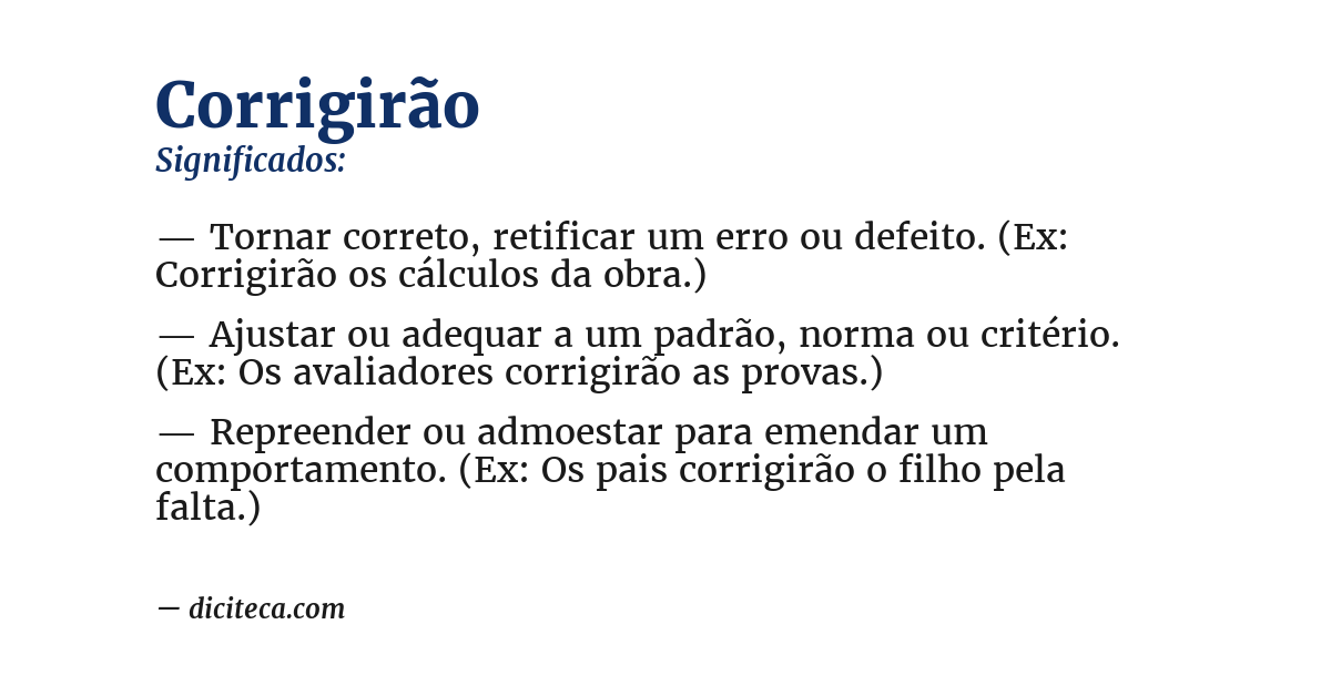 Significado de corrigirão