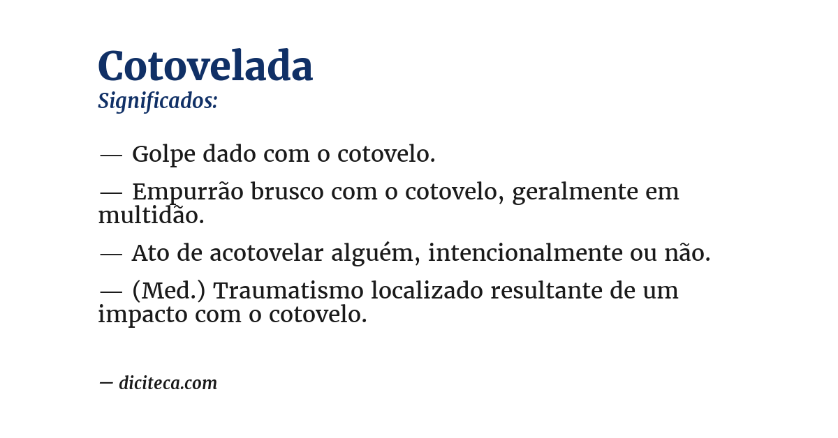 Significado de cotovelada