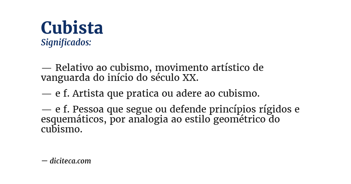 Significado de cubista