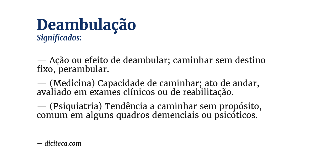 Significado de deambulação