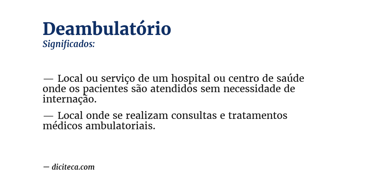 Significado de deambulatório