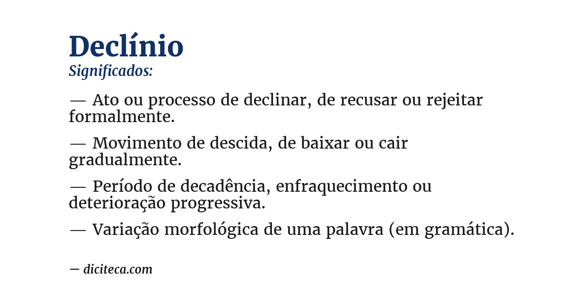 Significado de declínio