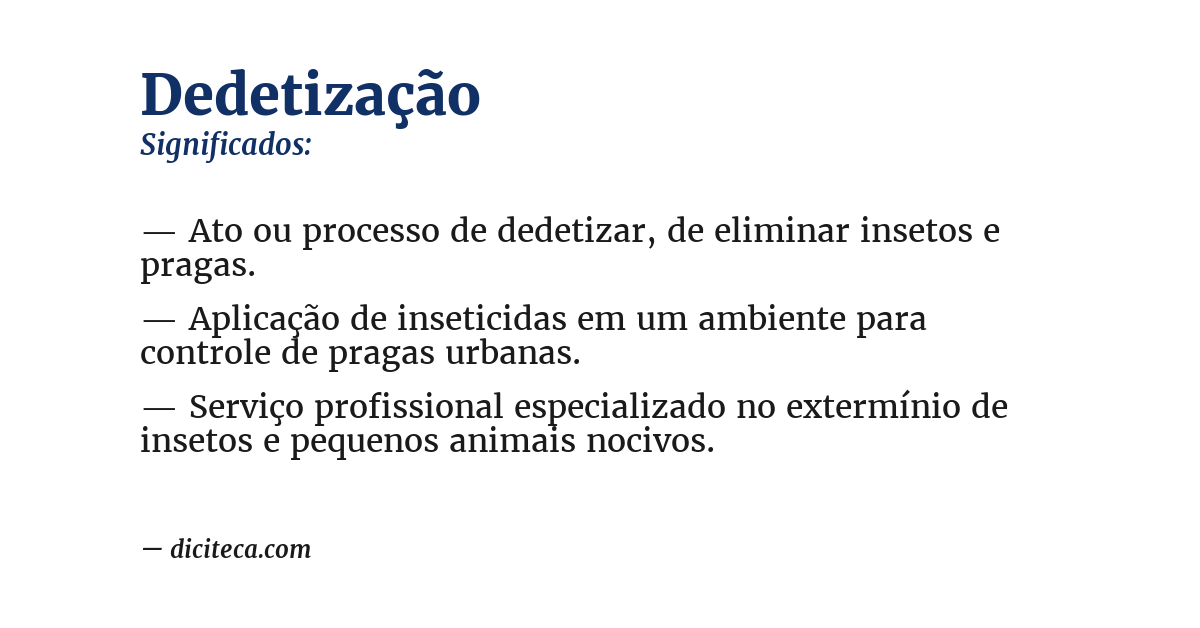 Significado de dedetização