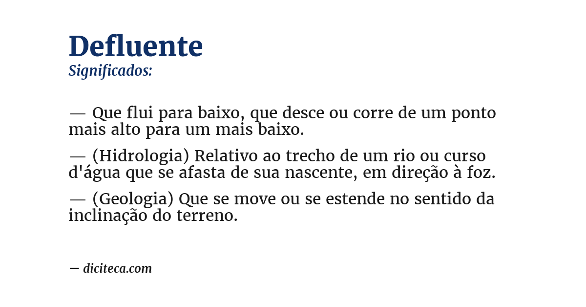 Significado de defluente