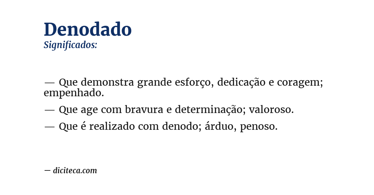 Significado de denodado