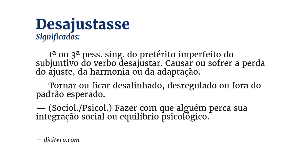 Significado de desajustasse