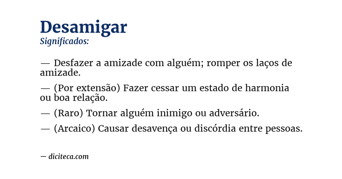Significado de desamigar