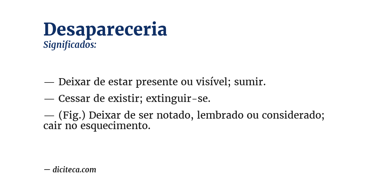 Significado de desapareceria