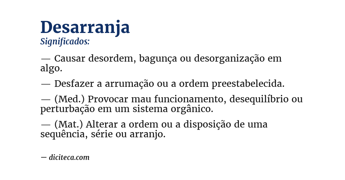 Significado de desarranja