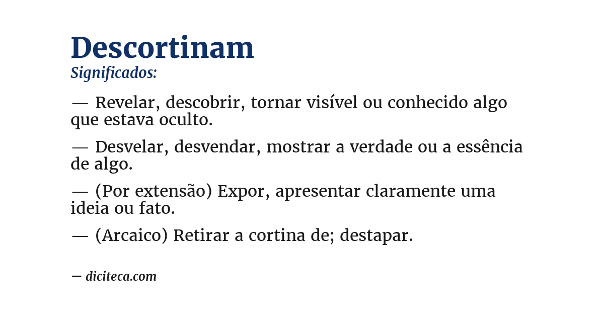 Significado de descortinam