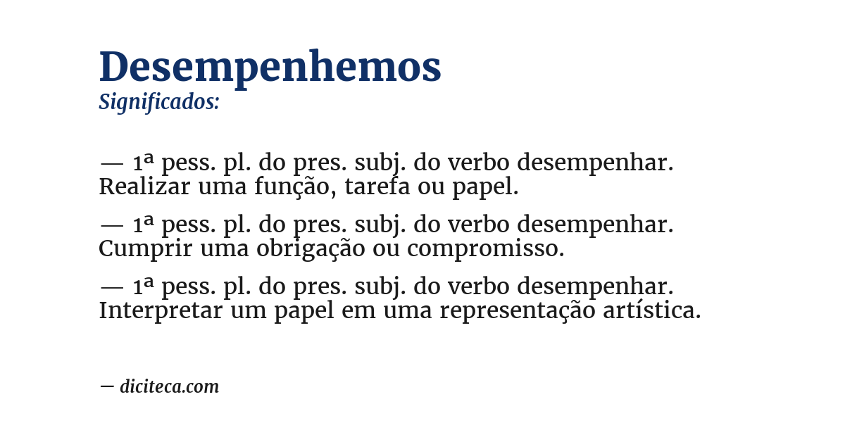 Significado de desempenhemos