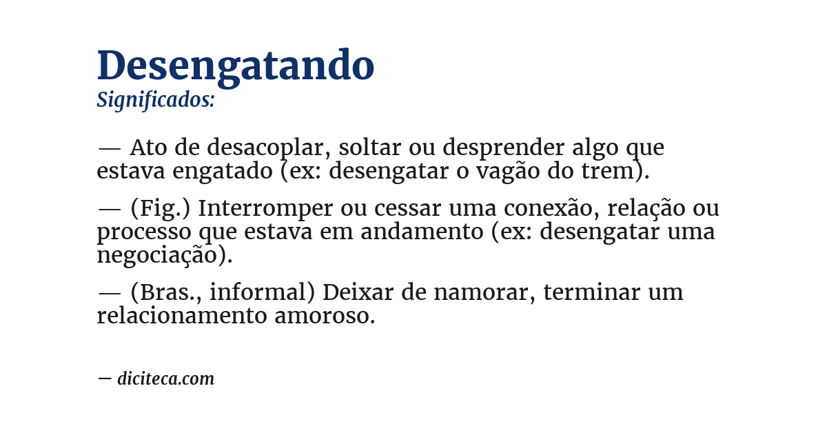 Significado de desengatando
