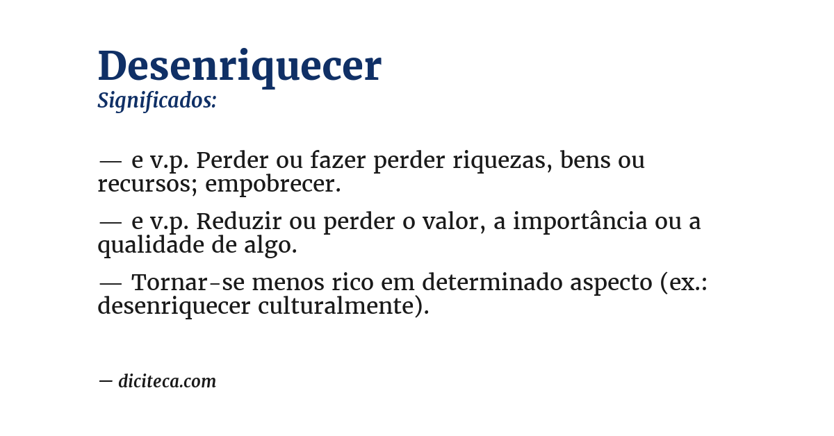 Significado de desenriquecer