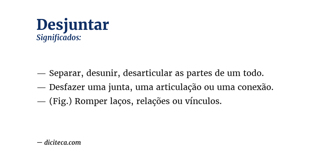 Significado de desjuntar
