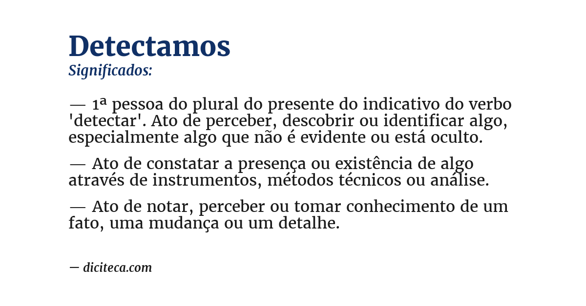 Significado de detectamos