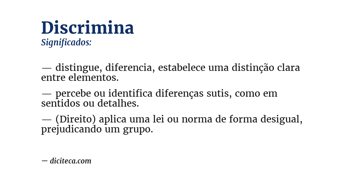 Significado de discrimina