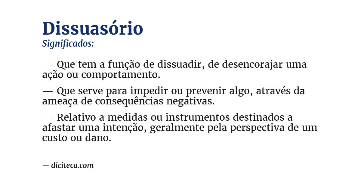 Significado de dissuasório
