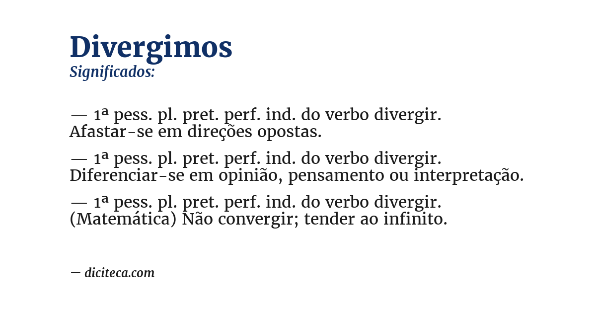 Significado de divergimos